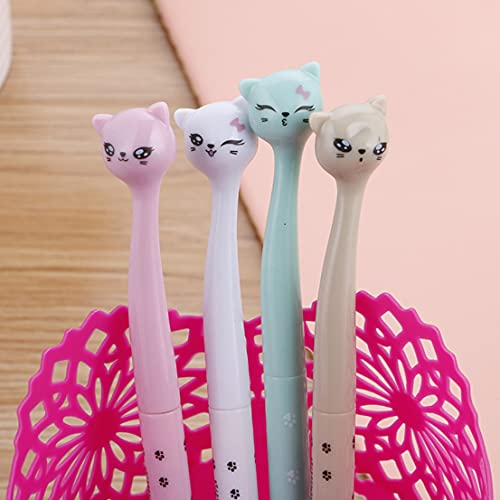 RECHENG cute cat gel pens,fun kawaii pens set,Animal black ink pens for kids office school supplies,12-Styles