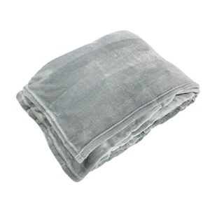 hudson home collection men and women silky plush blanket, gray fleece, 50x60 in. (throw)