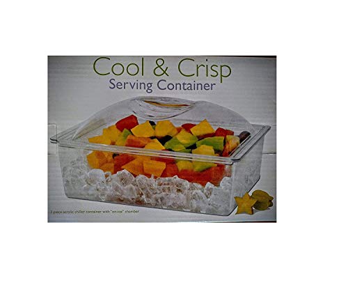 Cool and Crisp Acrylic Serving Container 6 Quart / with Ice Compartment BPA Free