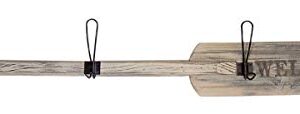 Beach Themed Home Decor Large Wooden Welcome Oar Paddle with Three Coat Hooks, 43 Inches