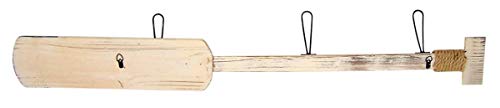 Beach Themed Home Decor Large Wooden Welcome Oar Paddle with Three Coat Hooks, 43 Inches