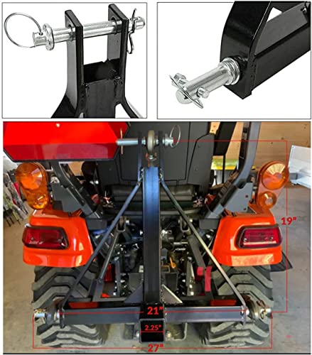 2" Receiver 3 Point Trailer Hitch Category 1 Tractor Tow Drawbar Adapter Compatible with BX Kubota John Deere LM25H WLM Tractor NorTrac Kioti Yanmar