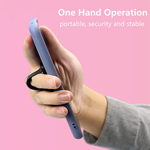 AOLEY Finger Holder for Phones, Cell Phone Grip | Phone Handle | Finger Strap with Stand for iPhone Android Smartphone Small Tablet (PU-Black)