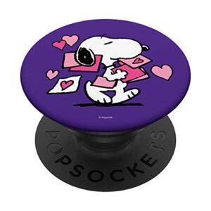peanuts valentines letter snoopy popsockets popgrip: swappable grip for phones & tablets