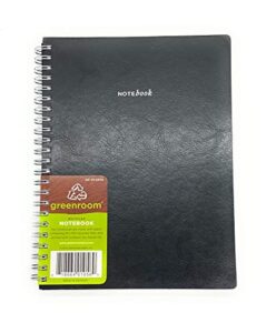 greenroom spiral journal - flexible leather cover size 6'' x 8'' (black) 80 sheets, 160 pages