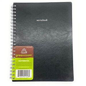 GreenRoom Spiral Journal - Flexible Leather Cover Size 6'' X 8'' (Black) 80 sheets, 160 pages