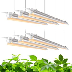 barrina plant grow light, 252w(6 x 42w, 1400w equivalent), full spectrum, led grow light strips, t8 integrated growing lamp fixture, grow shop light, with on/off switch, 6-pack