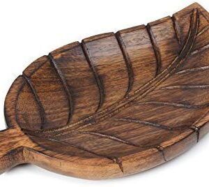 S.B.ARTS Wooden Handcraved Tray-Tray for Tea Coffee Cups-Dining Table Decor Accessories-Vanity Organizer-Home Decor- Kitchen Countertops Living Room-Ideal Gifts for Loved Ones- Brown