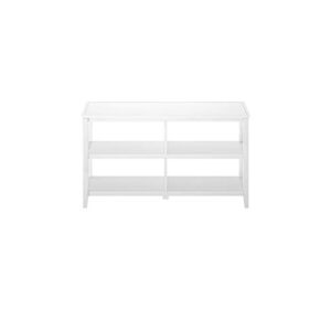 New Ridge Home Goods Edenton Two-Shelf Console Media Sofa Table with Bookshelf for Living Room, Entryway or Bedroom, White