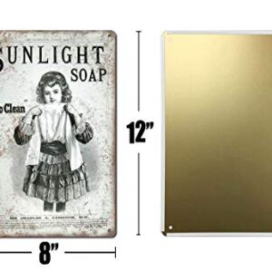 Danny Penaw Decor Sign - Sunlight Soap Laundry.8x12 Vintage Tin Sign Art Decor for Coffee Yard Home Wall Decor