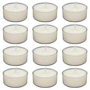 white tealights bulk, small unscented tea light candles for home decor, table centerpieces, birthday party, marriage proposal - set of 12