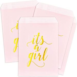 it's a girl baby shower goodie bags (5 x 7.5 in,100 pack)
