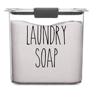 grey - laundry soap vinyl decal - skinny farmhouse style for laundry room - 5w x 5.5h inches - die cut sticker