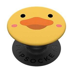 Duck Face Funny Yellow Rubber Duck Cute Duck PopSockets Swappable PopGrip