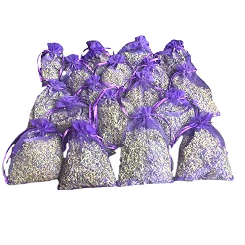 Lavender Sachets - Dried Lavendar Flower Sachet Bags (18 Pack) for Home Fragrance and Long-Lasting Fresh Scents, Natural Moths Away for Clothes Closets. Protect & Defend Clothing.