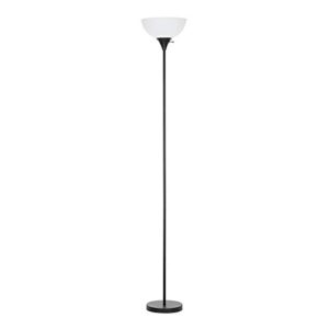 amazon brand – ravenna home traditional metal torchiere floor lamp, led bulb included, 71"h, black