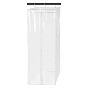 Garment Bag - Clear Hanging Closet Organizer - Durable Zippered Cover with Rod Protects Dresses, Suits, and Jackets from Dust and Moist- Top Metal Frame to Keep All Your Stuff in Shape- 42" x 20" x 15