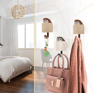 4 Pieces Squirrel Shape Adhesive Hook for Living Room Bedroom ORNOOU Cute Cartoon Creative Home Decoration Wall Hooks