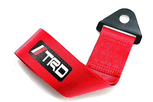 JDM TRD Red Racing Drift Rally Car Tow Towing Strap Belt Hook Universal x1