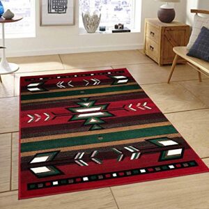 southwest southwestern native american navajo indian red carpet area rug (2’ x 3’)