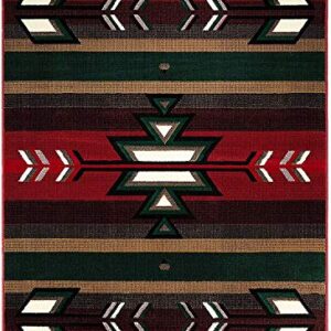 Southwest Southwestern Native American Navajo Indian Red Carpet Area Rug (2’ X 3’)