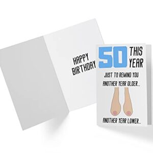 Funny Offensive Rude Sarcasm 50th Birthday Cards for Women, Girlfriend, Sister, Mom, Wife – Offensive Birthday Cards 50 Years Old – Offensive Rude Sarcasm Birthday Cards 50th Anniversary