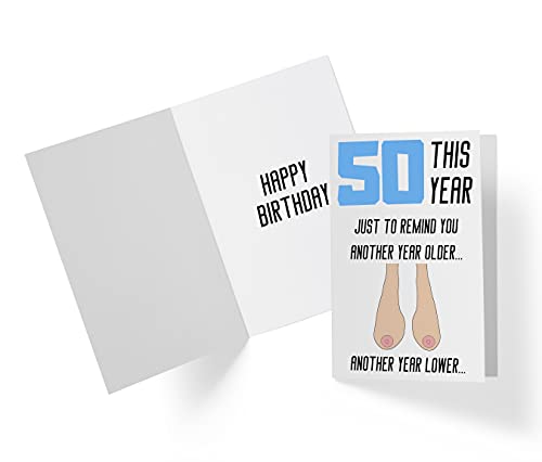 Funny Offensive Rude Sarcasm 50th Birthday Cards for Women, Girlfriend, Sister, Mom, Wife – Offensive Birthday Cards 50 Years Old – Offensive Rude Sarcasm Birthday Cards 50th Anniversary