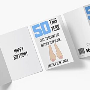 Funny Offensive Rude Sarcasm 50th Birthday Cards for Women, Girlfriend, Sister, Mom, Wife – Offensive Birthday Cards 50 Years Old – Offensive Rude Sarcasm Birthday Cards 50th Anniversary