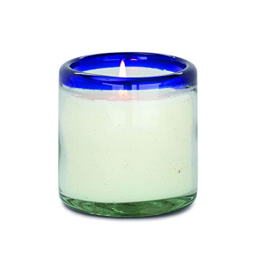 Paddywax Candles La Playa Collection, Naturally Scented Candle, 9 Ounces, Cobalt Rim - Salted Blue Agave