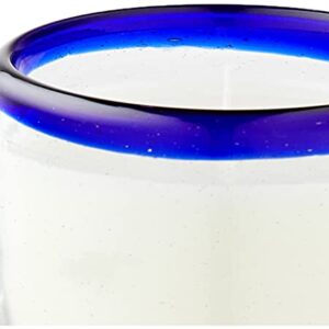 Paddywax Candles La Playa Collection, Naturally Scented Candle, 9 Ounces, Cobalt Rim - Salted Blue Agave