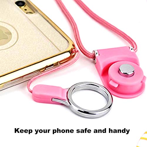 3pack Detachable Neck Strap Band Long Lanyard - Ideal for iPhone Cell Phone Smartphone Cell Phone Camera iPod mp3 mp4 USB Flash Drive ID Card Badge with a Lanyard Hole (Pink+Blue+White)