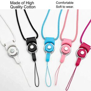 3pack Detachable Neck Strap Band Long Lanyard - Ideal for iPhone Cell Phone Smartphone Cell Phone Camera iPod mp3 mp4 USB Flash Drive ID Card Badge with a Lanyard Hole (Pink+Blue+White)