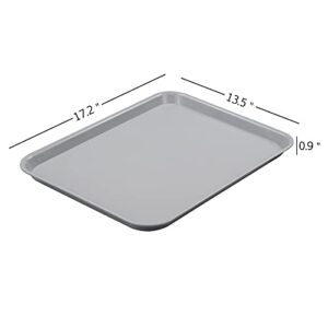 Pekky Plastic Fast Food Trays, Grey Serving Tray, 17.2"x13.5"x0.9", 4 Packs