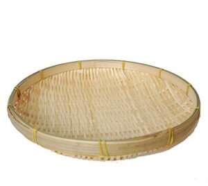 timesfriend 100% natural handmade woven bamboo basket tray u shape holder bulk food flat shallow basket size 5inch 6inch 10inch 15inch bulk for customizing (15cm/6")