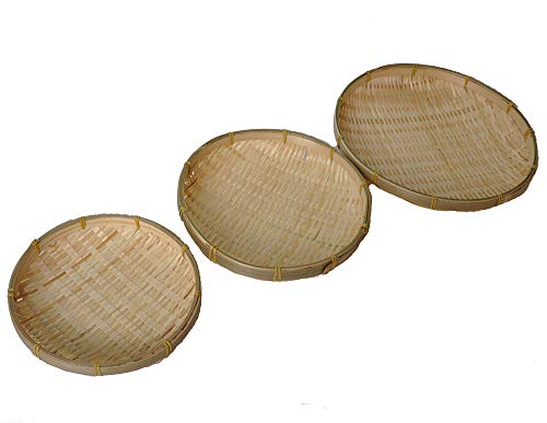 TimesFriend 100% Natural Handmade Woven Bamboo Basket Tray U Shape Holder Bulk Food Flat Shallow Basket Size 5inch 6inch 10inch 15inch Bulk for Customizing (15cm/6")