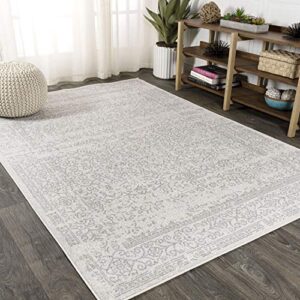 jonathan y bmf108d-5 bohemian filigree modern indoor area-rug floral vintage casual easy-cleaning high traffic bedroom kitchen living room non shedding, 5 x 8, grey
