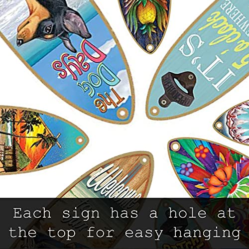 SJT ENTERPRISES, INC. A Day at The Beach restores The Soul Plank Style Surfboard MDF Wood plaques, Signs - Measure 5" x 16" Size (SJT01692)