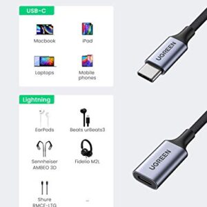 UGREEN USB C to Lightning Audio Adapter Type C Male Lightning Female Headphone Cable Converter Compatible with iPad Pro Air 5 MacBook USB C Phone to Lightning Earphone for Call, Not Support Charging