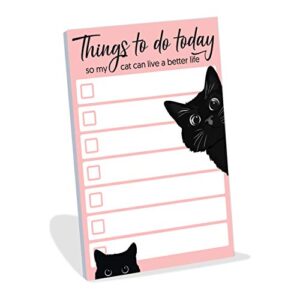 funny cat small to do list sticky notes | things to do today so my cat can live a better life | black cat humor notebook notepad note card for cat lover gift| 50 pages 4x6" by daily ritmo