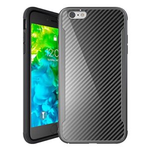 nicexx designed for iphone 6 plus case/designed for iphone 6s plus case with carbon fiber pattern, 12ft. drop tested, wireless charging compatible - black