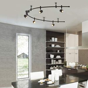 Catalina Lighting 96" Transitional 5-Light Integrated LED Flex Track Ceiling Light, Oil Rubbed Bronze