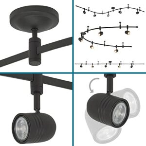 Catalina Lighting 96" Transitional 5-Light Integrated LED Flex Track Ceiling Light, Oil Rubbed Bronze