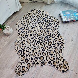 leopard rug animals cheetah print area rug faux cowhide carpet shag rug foot mat pad for living room bedroom office chair sofa home decor 2' x 3'
