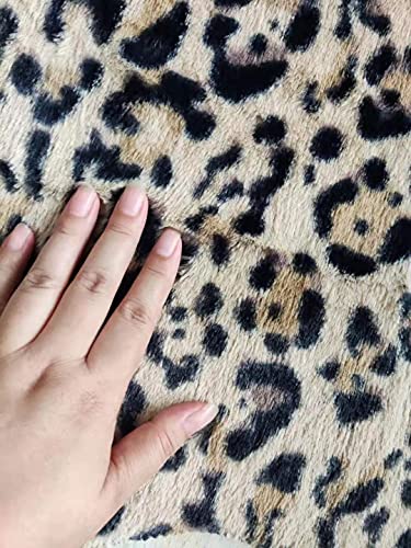 Leopard Rug Animals Cheetah Print Area Rug Faux Cowhide Carpet Shag Rug Foot Mat Pad for Living Room Bedroom Office Chair Sofa Home Decor 2' x 3'