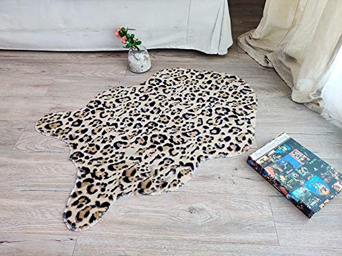 Leopard Rug Animals Cheetah Print Area Rug Faux Cowhide Carpet Shag Rug Foot Mat Pad for Living Room Bedroom Office Chair Sofa Home Decor 2' x 3'