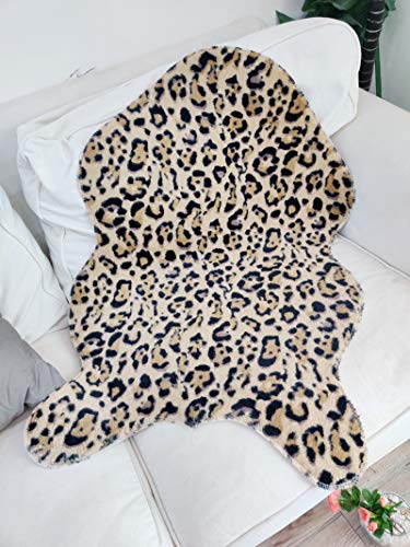 Leopard Rug Animals Cheetah Print Area Rug Faux Cowhide Carpet Shag Rug Foot Mat Pad for Living Room Bedroom Office Chair Sofa Home Decor 2' x 3'