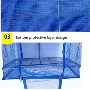 Tingrua Herb Drying Net 3 Layers Mesh Fishing Net Hanging Dry Rack Foldable with Zipper(35x35x65cm/13.8x13.8x25.6Inch)