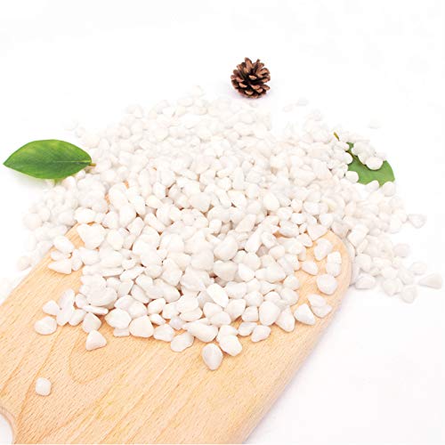 18 Pounds White Decorative Pebbles Small Aquarium Gravel River Rock,Garden Ornamental Pebbles Rocks, Natural Polished Decorative Gravel,Decorative Stones,Pebbles,Decor Gravel for Landscaping (White)