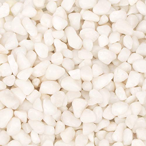 18 Pounds White Decorative Pebbles Small Aquarium Gravel River Rock,Garden Ornamental Pebbles Rocks, Natural Polished Decorative Gravel,Decorative Stones,Pebbles,Decor Gravel for Landscaping (White)