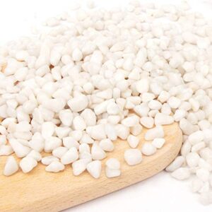 18 Pounds White Decorative Pebbles Small Aquarium Gravel River Rock,Garden Ornamental Pebbles Rocks, Natural Polished Decorative Gravel,Decorative Stones,Pebbles,Decor Gravel for Landscaping (White)